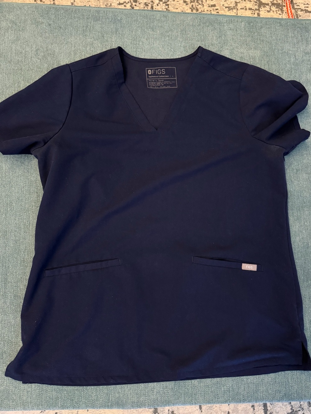 Figs Navy Casma Top